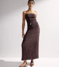 Юбка макси гофре Kamilla шоколад