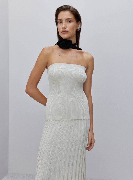 Топ бандо удлиненного кроя Mey айвори