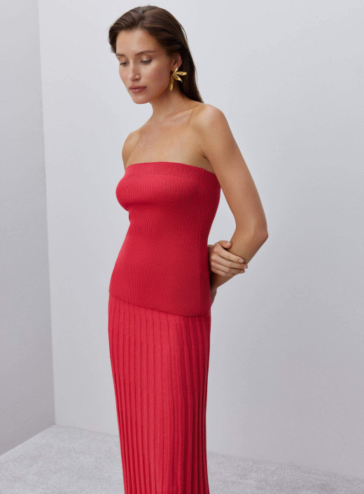 Топ бандо удлиненного кроя Mey красный