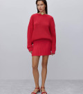 Kamilla pleated mini skirt red