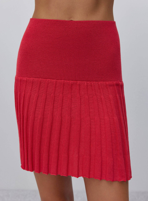Юбка мини гофре Kamilla красная