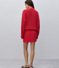 Kamilla pleated mini skirt red