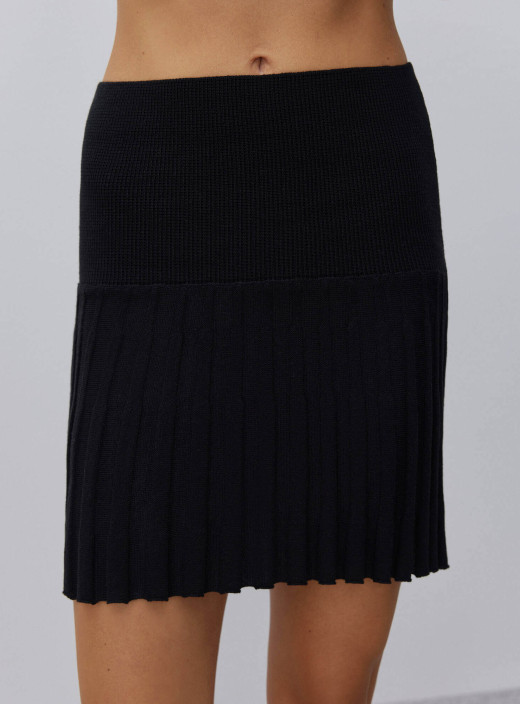 Юбка мини гофре Kamilla черная