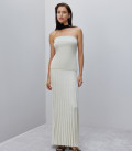 Kamilla pleated maxi skirt ivory