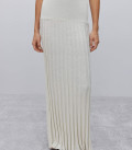 Kamilla pleated maxi skirt ivory