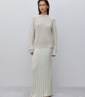 Kamilla pleated maxi skirt ivory