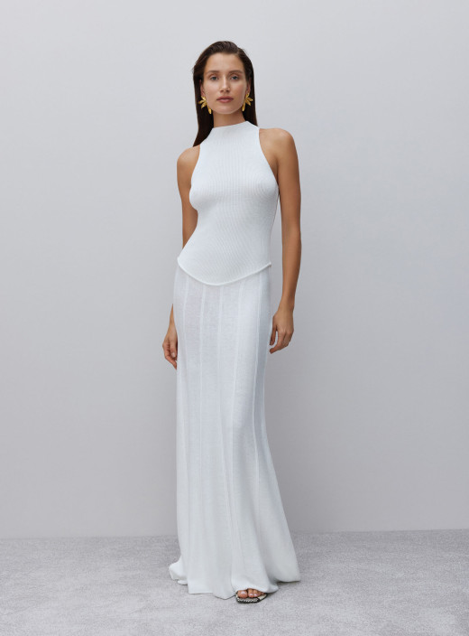Платье макси с заниженной талией Anabel молоко