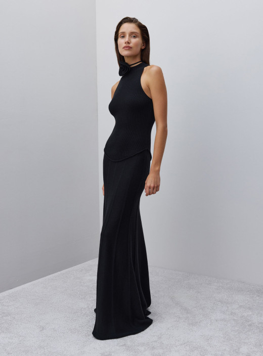 Платье макси с заниженной талией Anabel черное