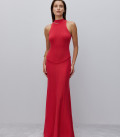 Anabel drop waist maxi dress red