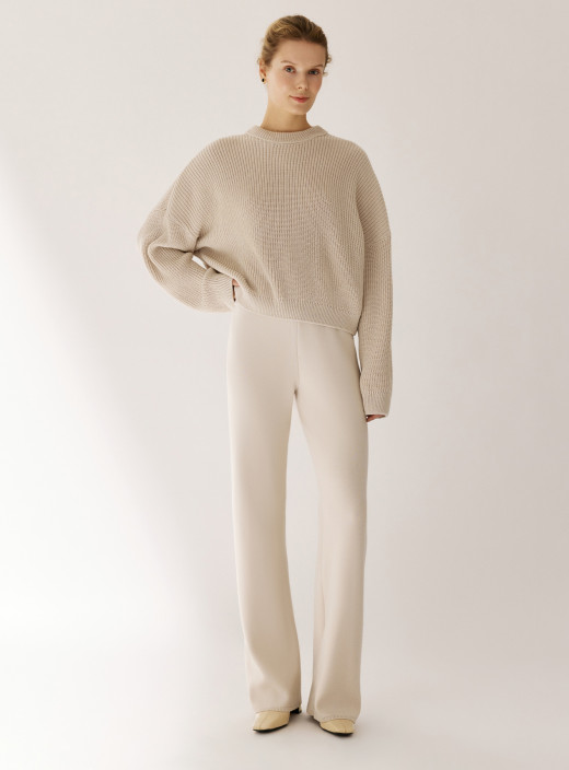 Брюки прямого кроя Longi айвори