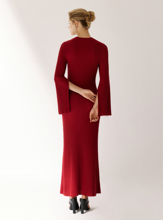 Платье с разрезами на рукавах Secret бордо