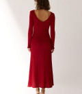 Платье с акцентным вырезом на спине Flow бордо