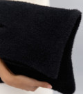 Soft Clutch bag made of fluffy yarn black