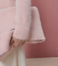 Soft Clutch bag made of fluffy yarn pink