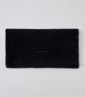 Soft Clutch bag made of fluffy yarn black