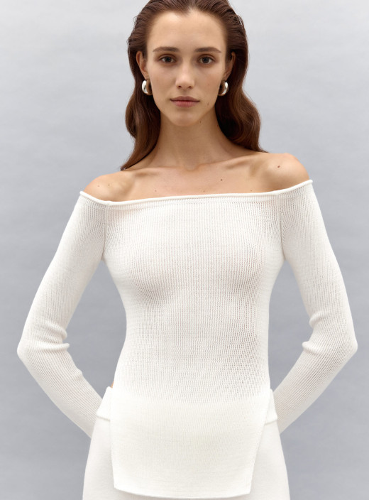 Топ с обнаженными плечами Nude молоко