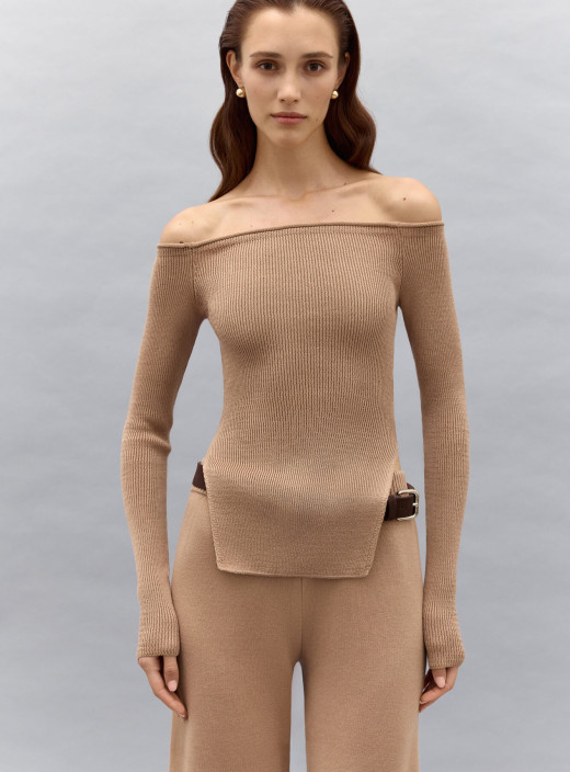 Топ с обнаженными плечами Nude карамель