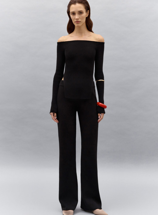 Nude-Longi: костюм с брюками и топом черный