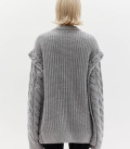 Свитер с плетением косы Kolos серый