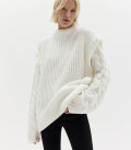 Свитер с плетением косы Kolos молоко