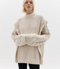 Kolos cable knit sweater light beige