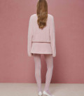 Noel: Set made of fluffy yarn with oversized sweater and mini skirt pink