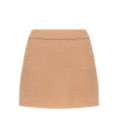 Noel: Set made of fluffy yarn with oversized sweater and mini skirt caramel