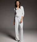 Jane set with flared trousers and jumper milk