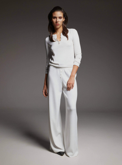 Jane set with flared trousers and jumper milk
