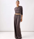 Jane set with flared trousers and jumper cappuccino