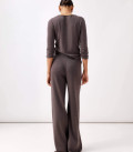 Jane set with flared trousers and jumper cappuccino