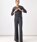 Jane set with flared trousers and jumper graphite