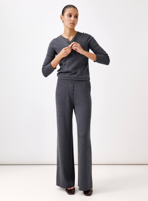 Jane set with flared trousers and jumper graphite