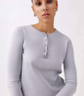 Jane set with flared trousers and jumper gray