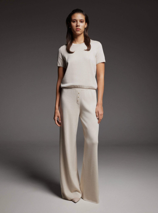 Jane-Moss trouser set with T-shirt ivory