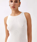 Kate mini dress with ribbed knit milk