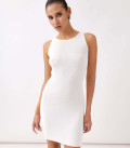 Kate mini dress with ribbed knit milk