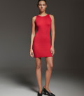 Kate mini dress with ribbed knit red