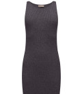 Kate mini dress with ribbed knit graphite