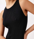 Kate midi dress with ribbed knit black