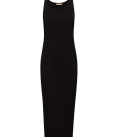 Kate midi dress with ribbed knit black