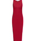 Kate midi dress with ribbed knit red