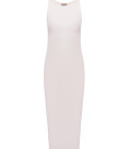 Kate midi dress with ribbed knit milk