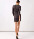 Cindy ribbed mini dress with zipper neckline cappuccino
