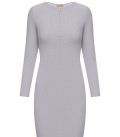 Cindy ribbed mini dress with zipper neckline gray