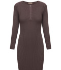 Cindy ribbed mini dress with zipper neckline cappuccino