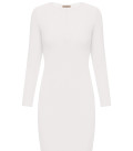 Cindy ribbed mini dress with zipper neckline milk