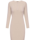 Cindy ribbed mini dress with zipper neckline ivory