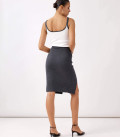 Naomi skirt with a slit graphite