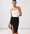 Naomi skirt with a slit black